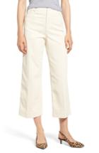 Women's Ag Etta High Waist Crop Wide Leg Corduroy Pants - Ivory