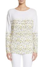 Women's St. John Collection Stripe Tweed Print Teed, Size - Yellow