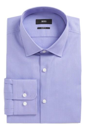 Men's Boss Marley Sharp Fit Solid Dress Shirt .5r - Purple