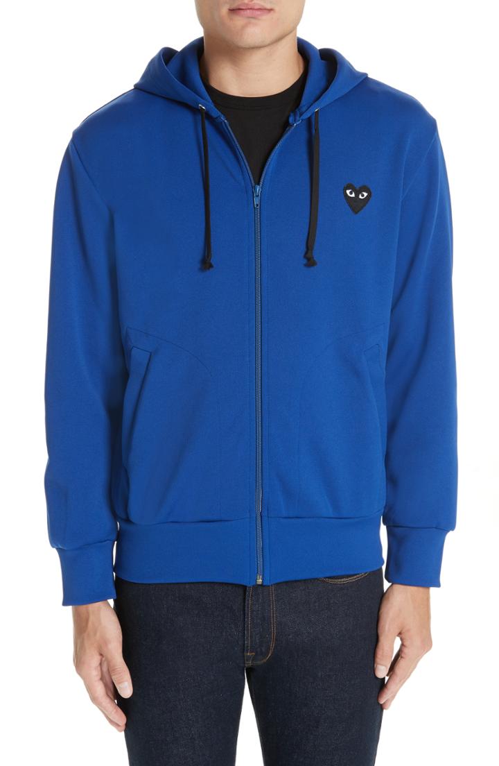 Men's Comme Des Garcons Play Big Black Heart Zip Hoodie