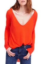 Women's We The Free By Free People Catalina V-neck Thermal Top - Orange