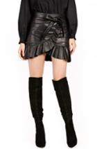 Women's Paige Nivelle Ruffle Leather Skirt