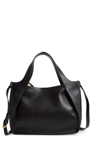 Stella Mccartney Perforated Logo Faux Leather Satchel -