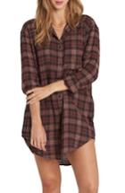 Women's Billabong Tales Of Winter Plaid Shirtdress - Purple