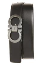 Men's Salvatore Ferragamo Reversible Leather Belt - Black/ Auburn