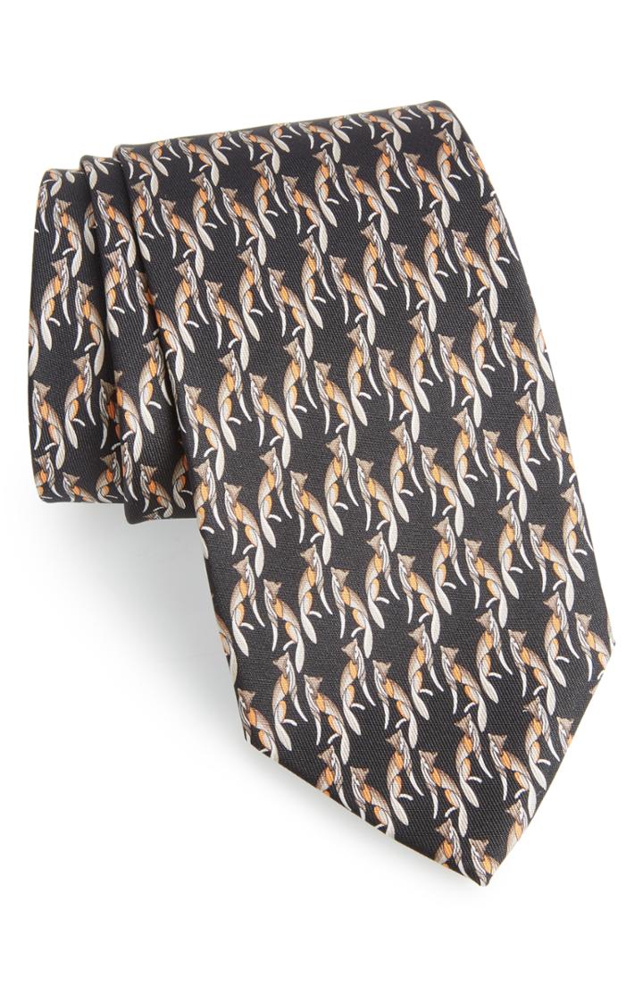 Men's Salvatore Ferragamo Fidia Print Silk Tie