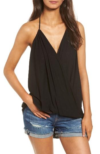 Women's Michelle By Comune Altamont Surplice Halter Tank - Black