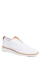 Men's Cole Haan Zerogrand Stitchlite Woven Wool Wingtip .5 M - White