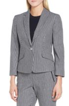 Women's Boss Katemika Stripe Stretch Cotton Suit Jacket - Blue