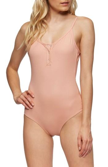 Women's Tavik Lila Ribbed One-piece Swimsuit - Grey