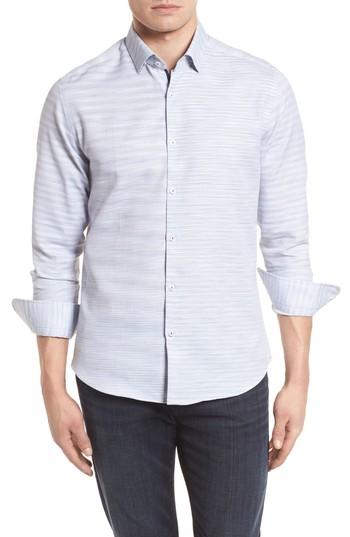 Men's Stone Rose Contemporary Fit Melange Texture Sport Shirt (s) - Blue