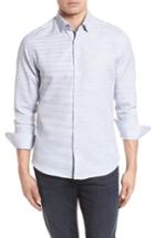 Men's Stone Rose Contemporary Fit Melange Texture Sport Shirt (s) - Blue