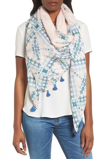 Women's Caslon Tassel Scarf, Size - Pink