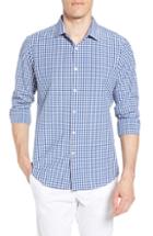 Men's Mizzen+main Hamilton Slim Fit Gingham Performance Sport Shirt, Size - Blue