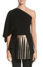 Women's Yigal Azrouel One-shoulder Pleated Crepe Top - Black