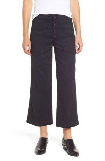 Women's Ag Etta High Waist Crop Wide Leg Jeans - Black