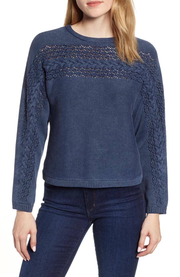 Women's 1.state Cable Sweater, Size - Blue