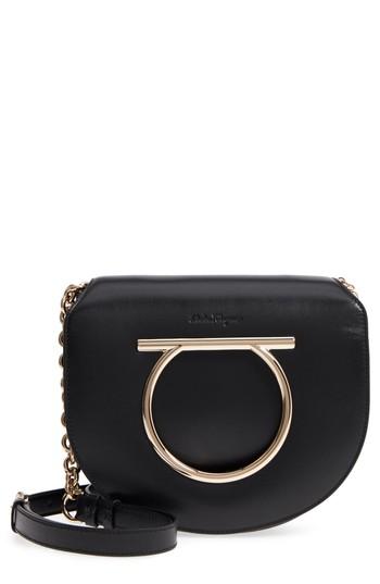 Salvatore Ferragamo Leather Crossbody Bag - Black