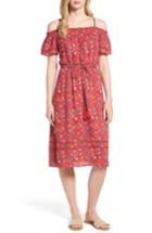 Women's Lucky Brand Off The Shoulder Floral Dress - Red