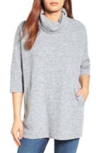Women's Caslon Zip Back Pullover /small - Grey