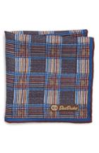 Men's David Donahue Plaid Wool & Silk Pocket Square, Size - Red