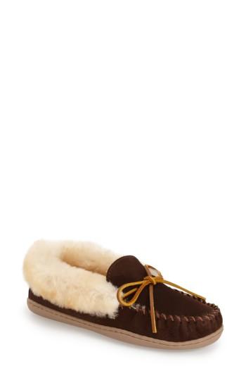 Women's Minnetonka 'alpine' Genuine Shearling Moccasin Slipper