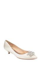 Women's Badgley Mischka Vail Embellished Kitten Heel Pump M - White