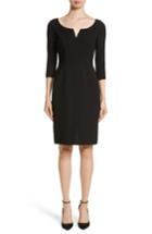 Women's Carmen Marc Valvo Double Face Wool Crepe Cocktail Dress - Black