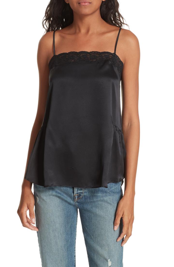 Women's Mes Demoiselles Alinea Deep Silk Camisole Us / 36 Fr - Black