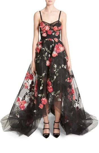 Women's Marchesa Embellished Tulle Gown