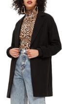 Women's Topshop Marla Slouch Coat Us (fits Like 0-2) - Black