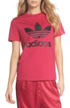 Women's Adidas Logo Graphic Short Sleeve Tee, Size - Pink