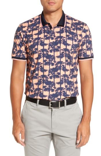 Men's Ted Baker London Palm Print Polo (s) - Blue