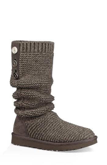 Women's Ugg Purl Cardy Knit Boot M - Grey