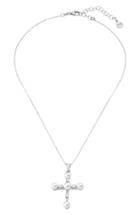 Women's Majorica Simulated Pearl & Cubic Zirconia Cross Pendant Necklace