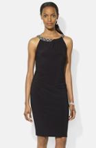 Women's Lauren Ralph Lauren Beaded Neck Jersey Dress