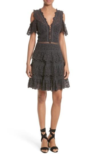 Women's Rebecca Taylor Lace Cold Shoulder Dress - Black