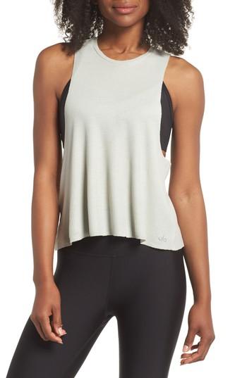 Women's Alo Flow Tank Thermal - Green