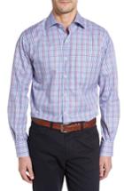 Men's Peter Millar Grand Voyage Regular Fit Tattersall Sport Shirt, Size - Blue
