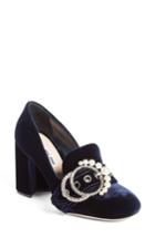 Women's Miu Miu Imitation Pearl Buckle Pump Us / 36eu - Blue