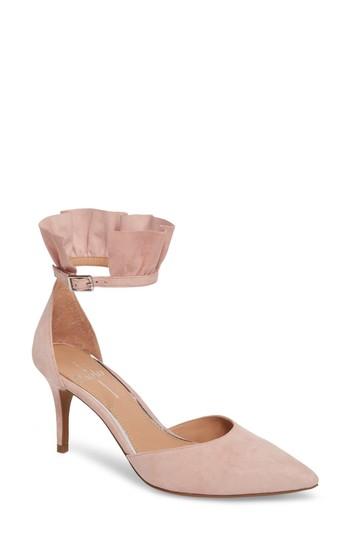 Women's Linea Paolo Pammy Ruffled Pointy Toe Pump M - Pink