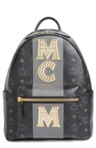 Mcm Stark Stripe Studs Coated Canvas Backpack -