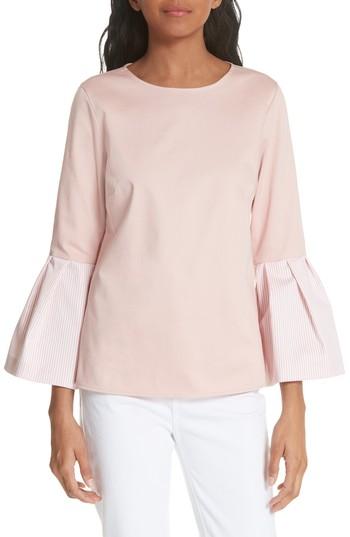 Women's Ted Baker London Stripe Bell Sleeve Top - Pink