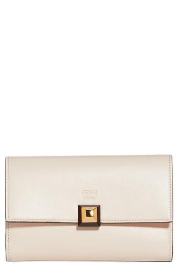 Women's Fendi Medium Leather Wallet - Beige