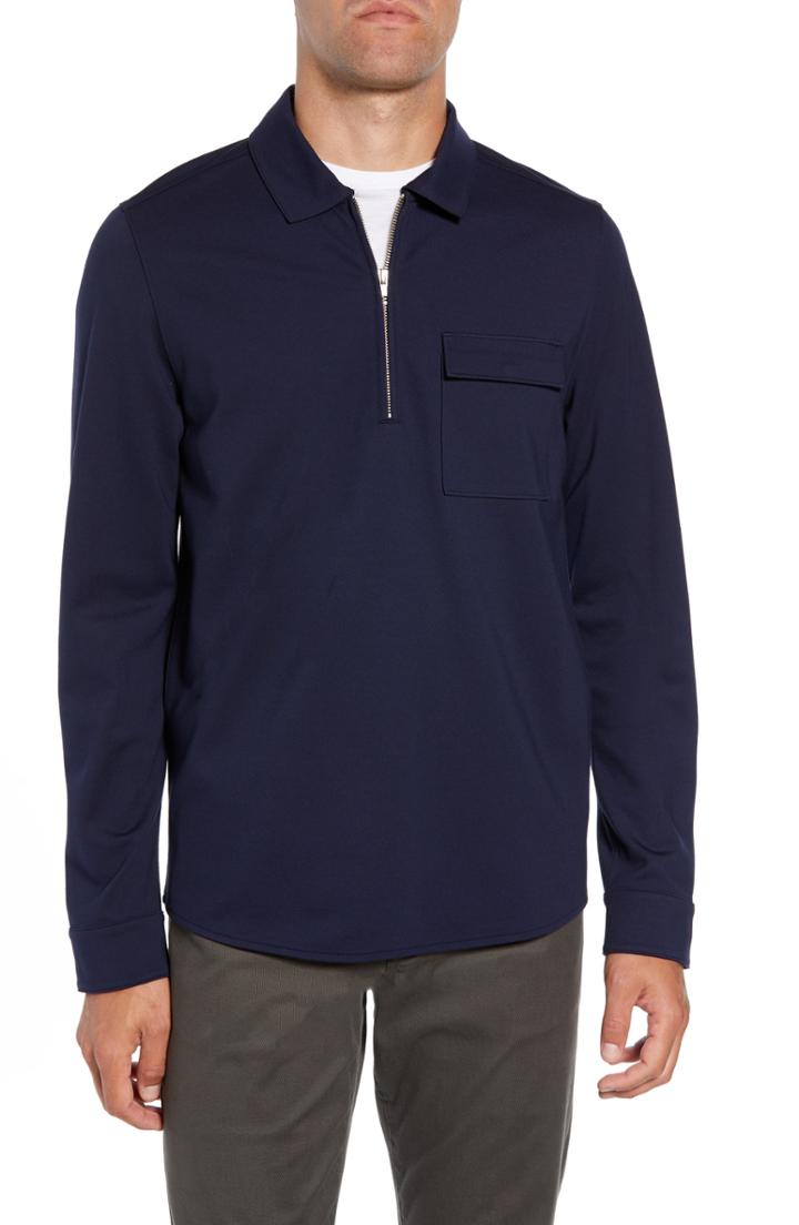 Men's Calibrate Pocket Zip Jersey Polo - Blue