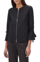 Women's Lafayette 148 New York Johnsie Satin Jacket - Black