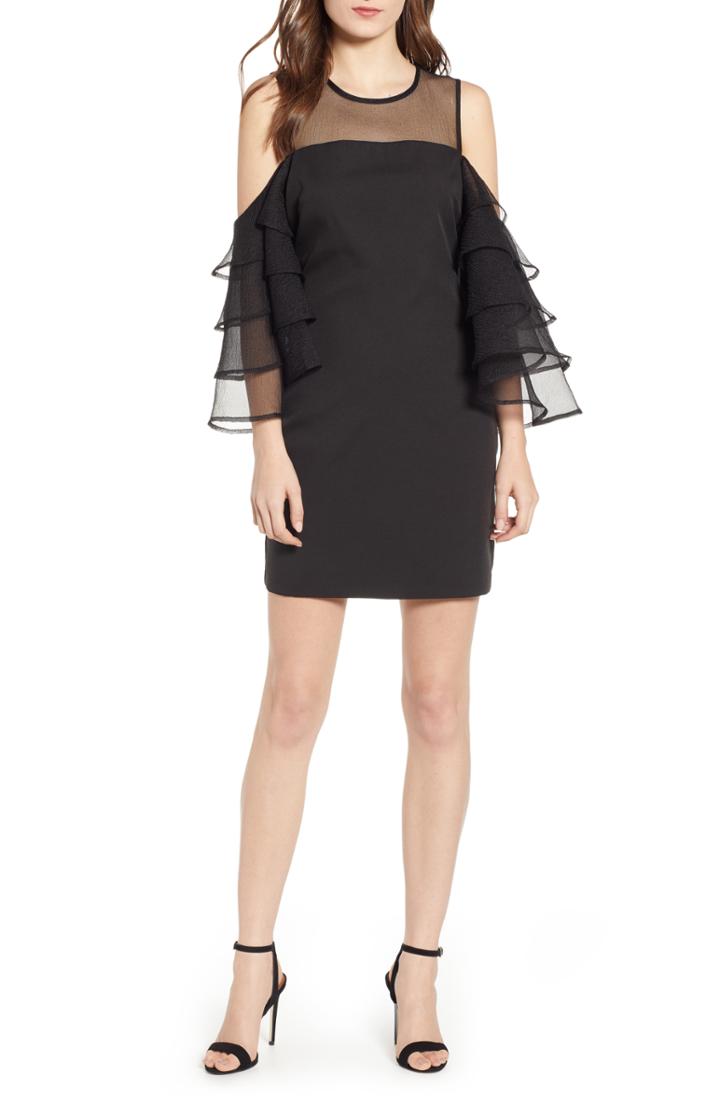 Women's Endless Rose Tiered Sleeve Organza Dress - Black