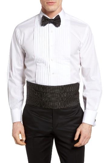 Men's David Donahue Silk Cummerbund & Bow Tie, Size - Black
