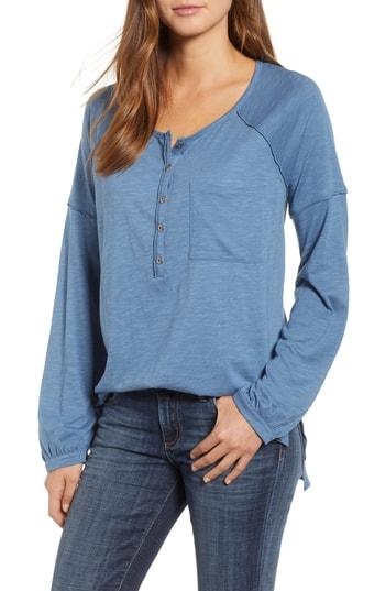 Women's Caslon Henley Tee - Blue