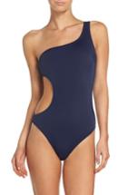 Women's Milly Guana Asymmetrical One-piece Swimsuit, Size - Blue